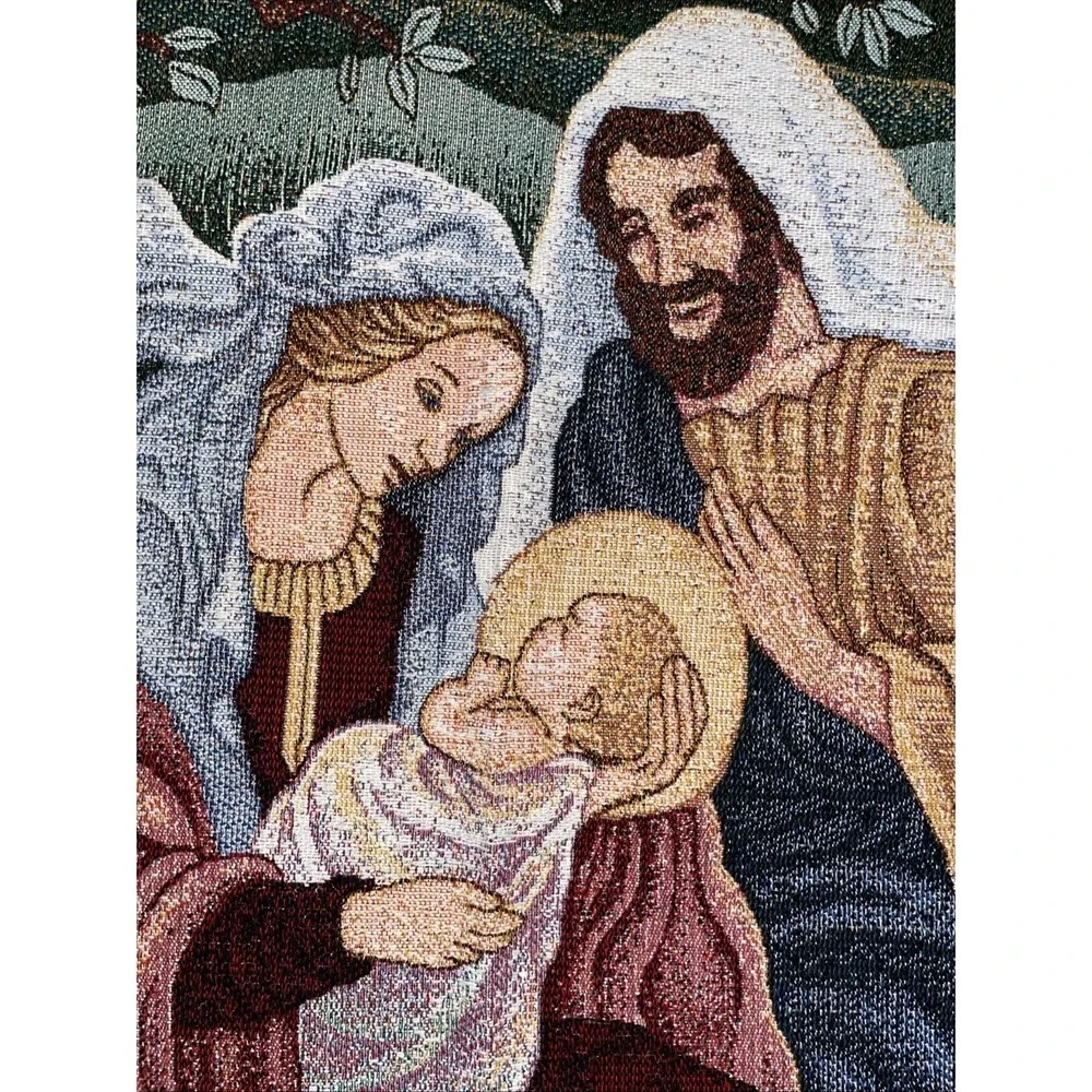 American Weavers Jesus, Mary,‎ & Joseph throw blanket Christmas Scene